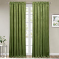 StangH Velvet Curtains 84 inches Long - Home Decor Grass Green Curtains Drapes for Living Room, Blackout Thermal Insulated Window Treatment for Dining Room Holiday Backdrop, W52 x L84, 2 Panels