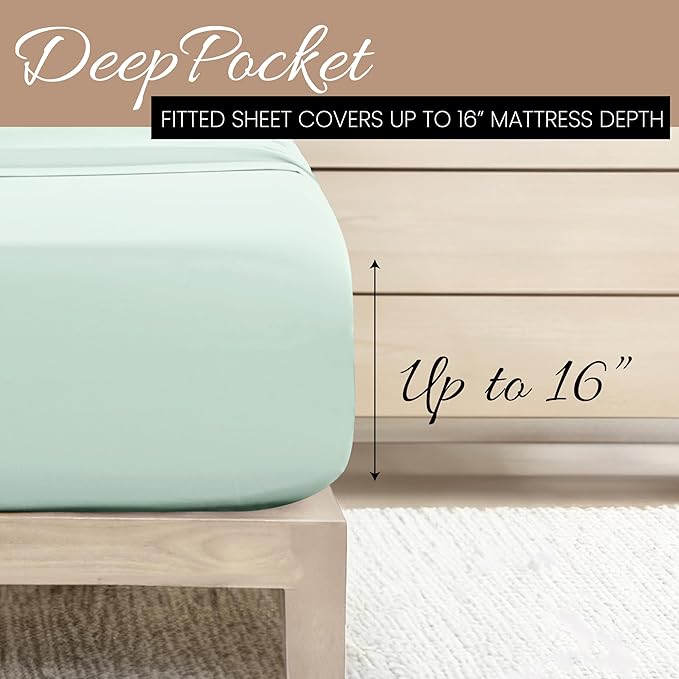 Linen Market Bed Sheets for Twin Size Bed (Mint) - Sleep Better Than Ever with These Soft and Cooling Twin Sheets - Deep Pocket Fits 16" Thick Beds - 3 Piece Twin Sheet Set