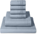 Mellanni California King Sheet Set - 6-Piece Iconic Collection Bedding, (Including 4 Pillowcases), 16-Inch Deep Pocket, Easy Care, Extra Soft, Cooling Sheets, Brushed Microfiber - Blue Hydrangea