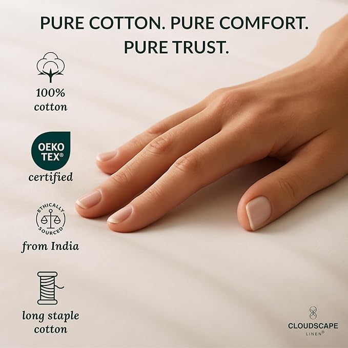 Cloud Scape Linen 100% Egyptian Cotton California King Sheet Set, 400 Thread Count,4 Pieces Luxury Bedding Set, Hotel Quality, Silky Soft, Breathable and Durable, Deep Pockets up to 17, White