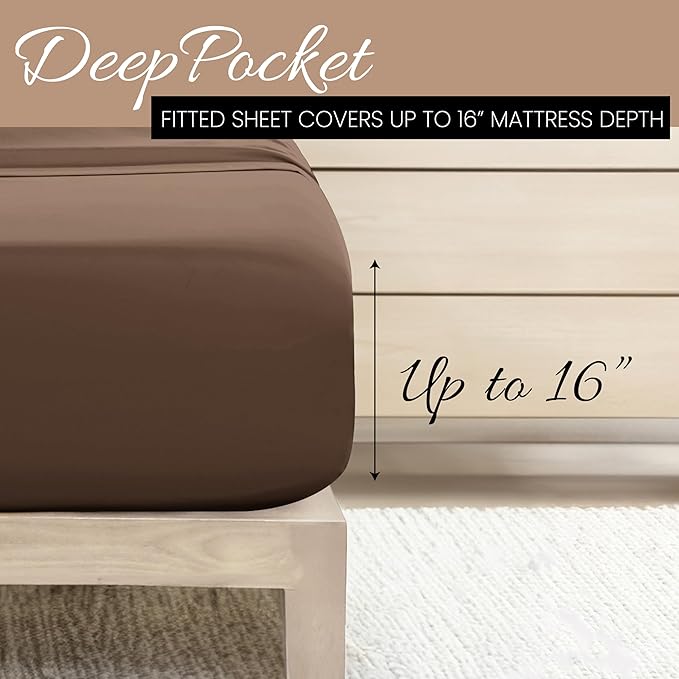 Linen Market Bed Sheets for California King Size Bed (Taupe) - Sleep Better Than Ever with These Soft and Cooling California King Sheets - Deep Pocket Fits 16" Thick Beds - 4 Piece Cal King Sheet Set