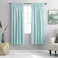 DONREN 72 Inches Long Room Darkening Curtain Draperies for Living Room - Blackout Solid Rod Pocket Curtains for Dining Room(2 Panels,Aqua)