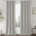 ChrisDowa 100% Blackout Light Grey Solid Curtains 120 Inches Long 2 Panels for Bedroom Living Room,Farmhouse Room Darkening Thermal Insulated Soundproof Grommet Top Window Treatment Drapes,52x120