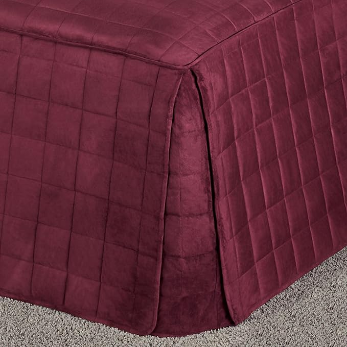 Touch of Class Camden Luxury Bedding | Neutral Claret Color | Grande Fitted Bedspread | Faux Suede Box Quilted Design | Designed 3 Piece Set Includes Cal King Bedspread and 2 King Shams