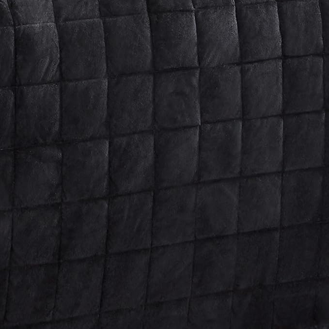 Touch of Class Camden Luxury Bedding | Neutral Onyx Black Color | Grande Fitted Bedspread | Faux Suede Box Quilted Design | Designed 3 Piece Set Includes King Bedspread and 2 King Shams
