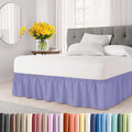 Wrap Around Dust Ruffle Bed Skirt - Lavender - Twin/Twin XL Size Beds with 24 Inch Drop - Easy Fit Elastic Strap - Adjustable Pleated Bedskirt w/Brushed Fabric Wrinkle Free - Women, Men, Kids & Teens