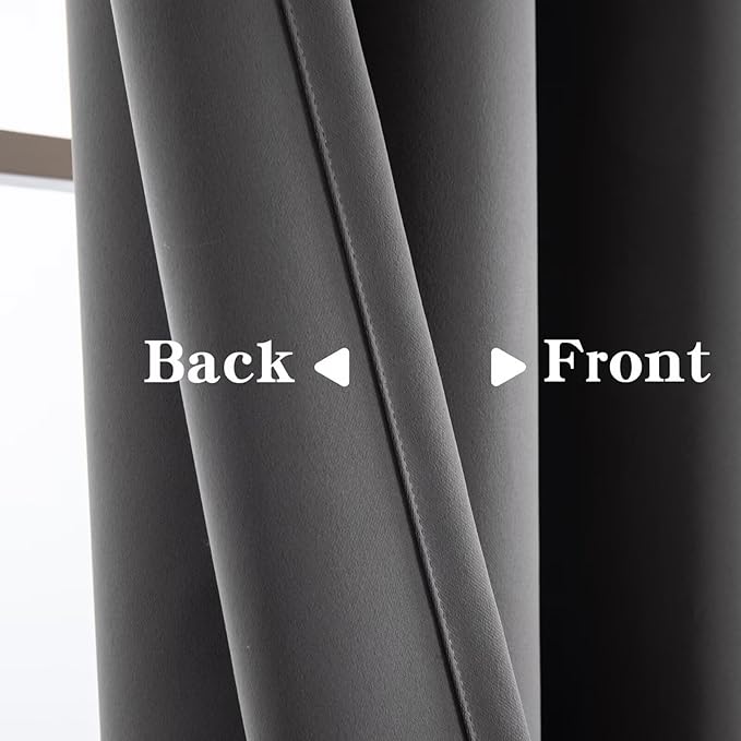 Blackout Curtains for Bedroom 1 Panel, Custom Curtains Thermal Insulated Light Grey, Rod Pocket Room Darkening Drapes for Living Room Windows Luxury Decor(Custom Size,Light Grey)