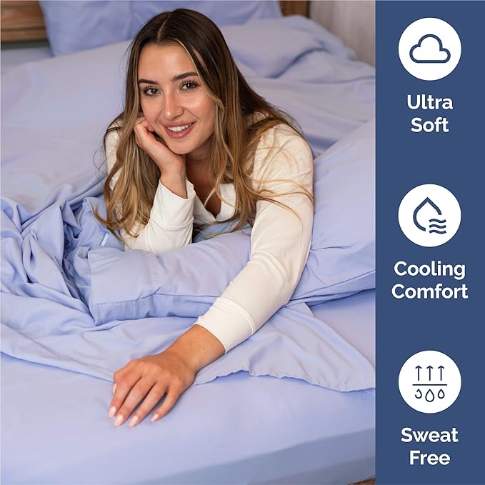 Full 6 Piece Sheet Set - Cooling, Comfy & Breathable - Hotel Luxury Bedding, Includes Fitted Sheet for Women, Men, Kids and Teens - 1 Flat, 1 Fitted Sheet, 4 Pillowcases with Deep Pockets - Lavender
