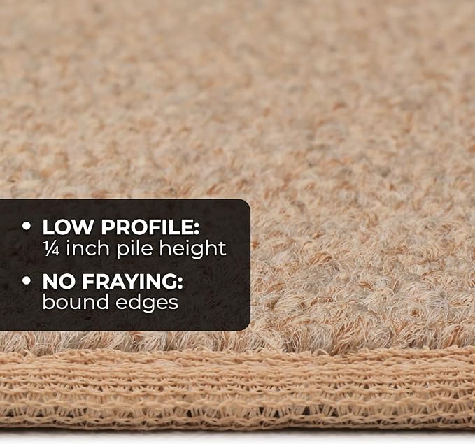 House, Home and More Skid-Resistant Carpet Indoor Area Rug Floor Mat - Pebble Beige - 8 Ft X 10 Ft - Non Slip Rubber Backing, Stain Resistant, Dog Friendly, Living Room Bedroom Kitchen Entryway