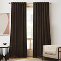 RYB HOME Brown Velvet Curtains 102 inches, Back Tab Soft Fabric Room Darkening Thermal Insulated Luxurious Home Decor Curtains for Living Room Bedroom, W 52" x L 102", 2 Panels Set