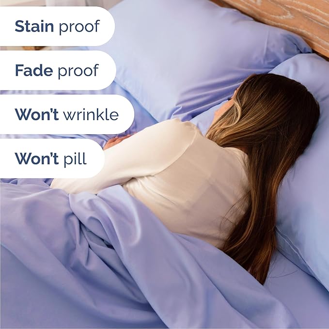 Full 6 Piece Sheet Set - Cooling, Comfy & Breathable - Hotel Luxury Bedding, Includes Fitted Sheet for Women, Men, Kids and Teens - 1 Flat, 1 Fitted Sheet, 4 Pillowcases with Deep Pockets - Lavender