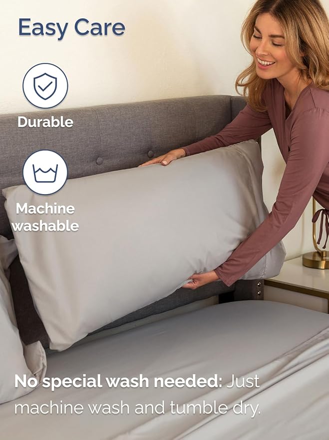 Extra Deep King Sheet Set - 6 Piece Breathable & Cooling Sheets - Hotel Luxury Bed Sheets Set - Easy & Secure Fit - Soft, Wrinkle Free & Comfy Sheets Set - Light Grey Sheet Set with Extra Deep Pockets