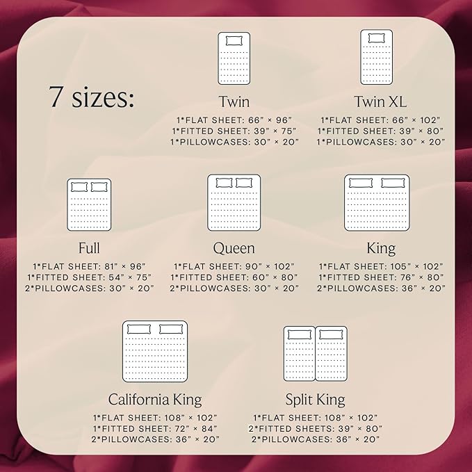 LuxClub 3 PC Twin Sheet Set, Deep Pockets Wrinkle Free Cooling Bed Sheets Hotel Bedding for Women, Men, Kids & Teens, Includes 1 Fitted Sheet, 1 Flat Sheet and 1 Pillowcase-Silky Soft Burgundy