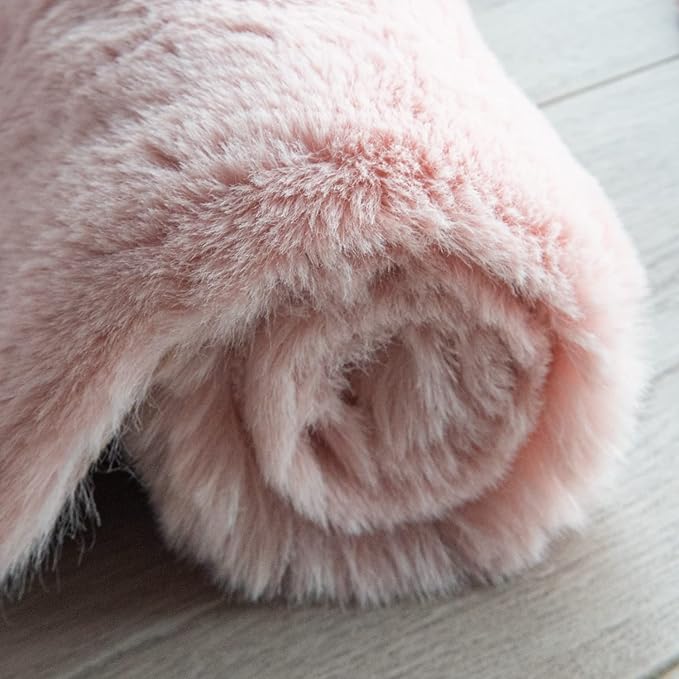 Pink Fuzzy Faux Washable Fluffy Fur Area Rugs for Living Room Cute Small Furry Rugs for Bedroom Kids Rug 2x3 Rug Girls Nursery Rug Rectange Rugs