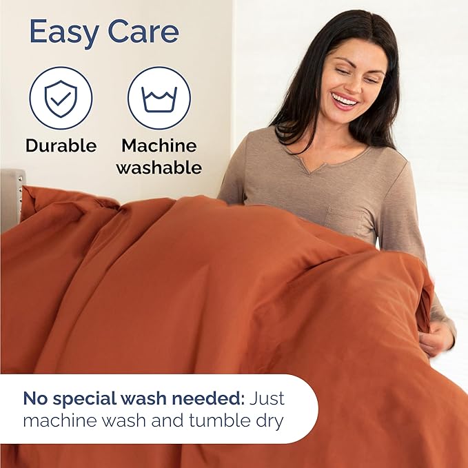 Twin 4 Piece Sheet Set - Cooling, Comfy & Breathable - Hotel Luxury Bedding, Includes Fitted Sheet for Women, Men, Kids & Teens - 1 Flat, 1 Fitted Sheet, 2 Pillowcases with Deep Pockets - Terracotta