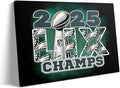 B.B.F MAKE 2025 Super Canvas Bowl Wall Art Champions Eagles Poster Print Philadelphia Oil Painting Canvas Wall Decor Sports Stars Picture Modern Bedroom Living Room Home Decoration, Framed 11x14inch