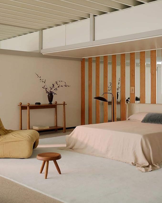Hand-Tufted Wool Square Area Rug – Soft Premium Wool Carpet for Living Room, Bedroom & Home Décor – 5X5 ft| Powder Blue – Durable, Non-Slip Backing, Handcrafted Rug