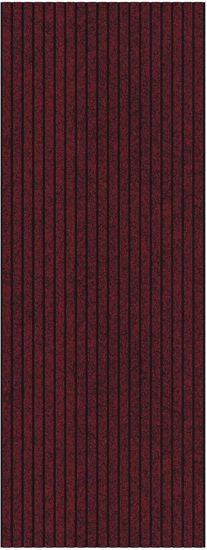 Ottomanson 2'7" x 10' Hallway Runner with Scraper Pile Extra Durable Non-Slip Rug Mat for Indoor & Outdoor Use - Ideal for Kitchen, Entryway, Patio & Garage - High-Traffic Carpet, Red