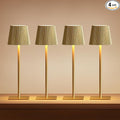 LUTEC 4 Pack Cordless Table Lamp,6000mAh Rechargeable Battery Operated Desk Lamp,Two Adjustable Heights,Waterproof, Touch Control & 3 Color Stepless Dimming for Restaurant/Bedroom/Bars/Outdoor (Gold)