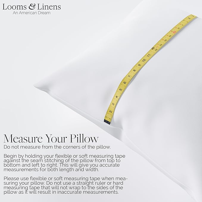 Looms & Linens 16x20 inch Lumbar Support Pillow Inserts for Rectangle Pillows - Pillows Made in USA Only - Hypoallergenic Rectangle Throw Pillows for Couch, White