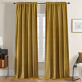 Joydeco Brown Velvet Curtains 108 inch Length 2 Panels, Luxury Blackout Rod Pocket Thermal Insulated Window Curtains, Super Soft Room Darkening Drapes for Living Dining Room Bedroom,W52 x L108 inches