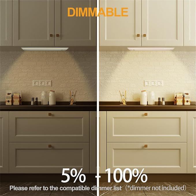 Ansen 3Packs of Under Cabinet Lights for Kitchen, 12in 10W 666LM, Dimmable Hardwire Led Light for Closet, CRI>92, R9>90, 3 Color Temperature, 3000K/4000K/5000K(Warm White, Cool White, Daylight)