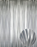 GOER 3.2 ft x 8.2 ft Metallic Tinsel Foil Fringe Curtains Party Photo Backdrop Party Streamers for Birthday,Graduation,New Year Eve Decorations Wedding Decor (3 Pcs,Matte Silver,Thick Material)