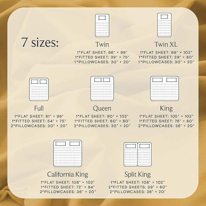 LuxClub 4 PC King Sheet Set, Deep Pockets Wrinkle Free Cooling Bed Sheets Hotel Bedding for Women, Men, Includes 1 Fitted Sheet, 1 Flat Sheet and 2 Pillowcases-Silky Soft Medallion Gold