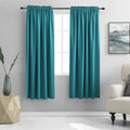 DONREN 2 Panels Set - 63 Inches Length Blackout Curtain Panels for Bedroom - Room Darkening Thermal Insulated Solid Rod Pocket Curtains (Teal,42 W X 63 Inches Long)