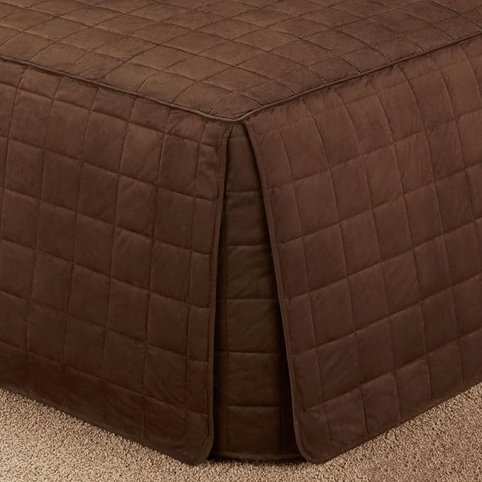Touch of Class Camden Luxury Bedding | Neutral Chocolate Brown Color | Grande Fitted Bedspread | Faux Suede Box Quilted Design | Designed 3 Piece Set Includes King Bedspread and 2 King Shams