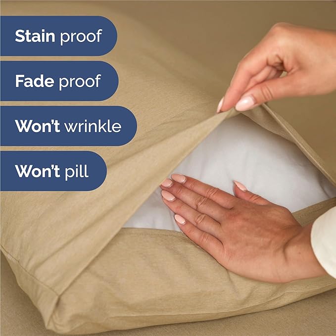 King 6 Piece Sheet Set - Cooling, Comfy & Breathable - Hotel Luxury Bedding, Includes Fitted Sheet for Women, Men, Kids & Teens - 1 Flat, 1 Fitted Sheet, 4 Pillowcases w/Deep Pockets - Heathered Tan