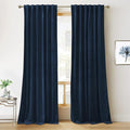 RYB HOME Velvet Curtains 102 inches Long, Back Tab Room Darkening Noise Reducing Window Treatment for Living Room Bedroom Privacy Protect for Stuido, Navy Blue, W52 x L102 inch, 2 Panels