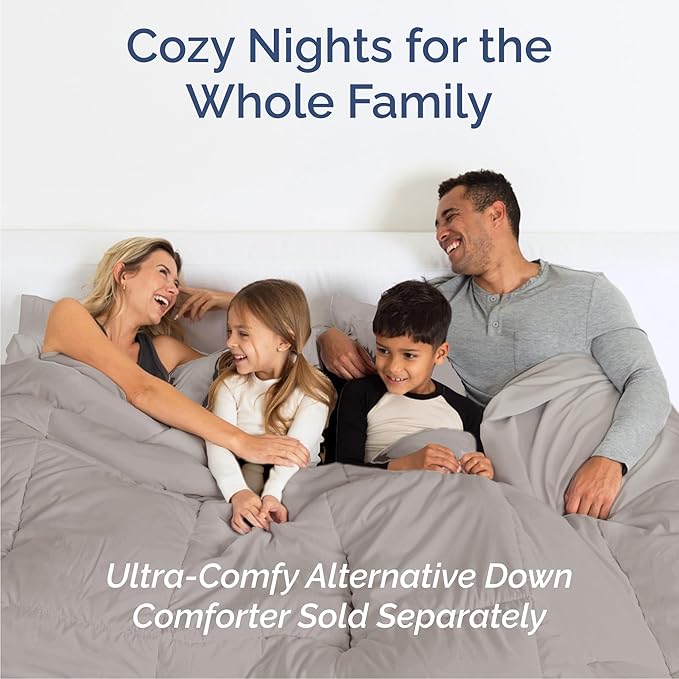 Cal King 6 Piece Sheet Set - Cooling & Breathable - Hotel Luxury Bedding, Includes Fitted Sheet for Women, Men, Kids and Teens - 1 Flat, 1 Fitted Sheet, 4 Pillowcases with Deep Pockets - Light Grey