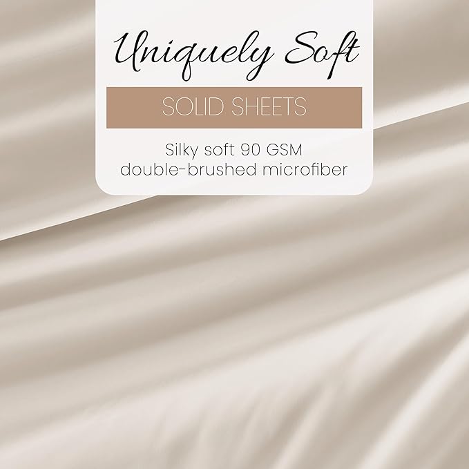 Linen Market Bed Sheets for Twin Size Bed (Ivory) - Sleep Better Than Ever with These Soft and Cooling Twin Sheets - Deep Pocket Fits 16" Thick Beds - 3 Piece Twin Sheet Set