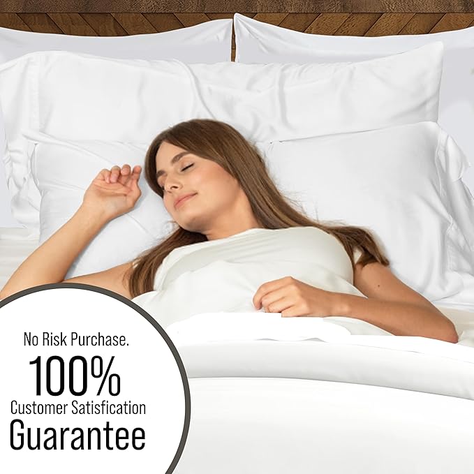 Bella Coterie Luxury Bamboo Viscose California King Size Duvet Cover Set | 100% Organically Grown | Corner Ties | Ultra Soft | Cooling | Two Pillow Shams | 106 x 94 | No Insert [White]