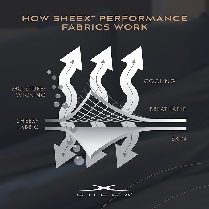 SHEEX - Original Performance Sheets Set (Twin/Twin XL) Ecru - Cooling Sheets - Moisture Wicking - 1 Flat Cooling Sheet, 1 Fitted Cooling Sheet, 1 Pillow Cover - Wrinkle Free - Sleep Aid