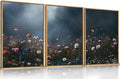 LHIUEM Large Nature Moody Floral Framed Canvas Wall Art,Abstract Dark Wall Decor,Wildflower Botanical Landscape Wall Painting,Picture Artwork for Living Room,Bedroom,Dining Room,Office -24"x36"x3