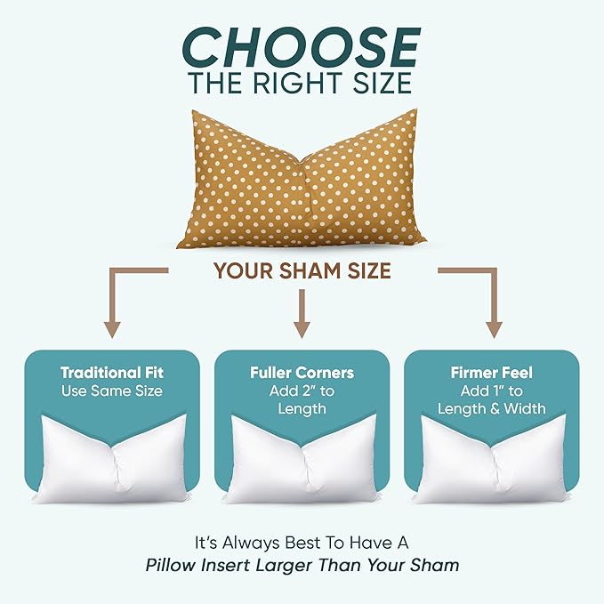 Pillowflex Synthetic Down Pillow Insert - 12x40 Down Alternative Pillow, Ultra Soft, Large Rectangle Body Sleeping Pillow, Lumbar, Long, Back - 1 Decorative Pillow Form