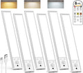 Under Cabinet Lighting Wireless, 2200mAh Rechargeable Battery Operated Motion Sensor Light Indoor, 3 Color Temps Under Counter Light, Dimmable Wireless Closet Lights w/Remote for Kitchen,Pantry,6 Pack