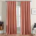 Joydeco Pink Velvet Curtains 90 inch Length 2 Panels, Luxury Blackout Rod Pocket Thermal Insulated Window Curtains, Super Soft Room Darkening Drapes for Living Dining Room Bedroom,W52 x L90 inches