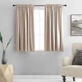 DONREN Warm Taupe Draperies Curtains for Kids Room,Small Window Treatment Thermal Insulated Room Darkening Rod Pocket Top Curtain Panels for Kitchen(Set of 2,42 by 45 Inches Long)