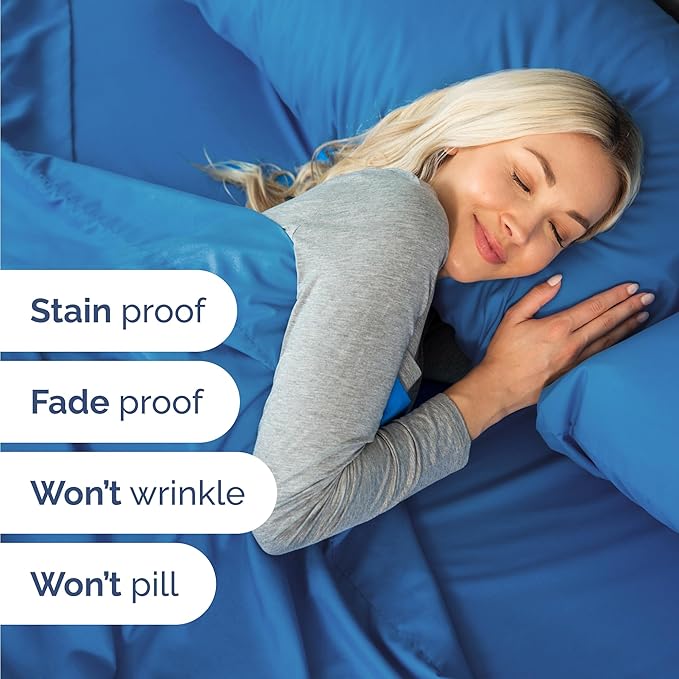 Twin 4 Piece Sheet Set - Cooling, Comfy & Breathable - Hotel Luxury Bedding, Includes Fitted Sheet for Women, Men, Kids & Teens - 1 Flat, 1 Fitted Sheet, 2 Pillowcases with Deep Pockets - Royal Blue
