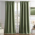 Joydeco Coconut Green Velvet Curtains 108 Inches 2 Panels, Luxury Thermal Insulated Soft Green Curtains for Bedroom & Living Room, Room Darkening Velvet Drapes, Rod Pocket (52W x 108L)