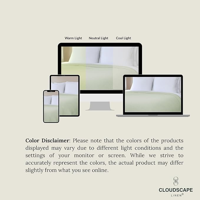 Cloud Scape Linen 100% Cotton Blanket King 92x108 Seafoam - Cozy Herringbone Weave, Fits Up to Cal King Beds, Breathable Softness, All-Season Warmth, Heavy Layering Winter Blanket