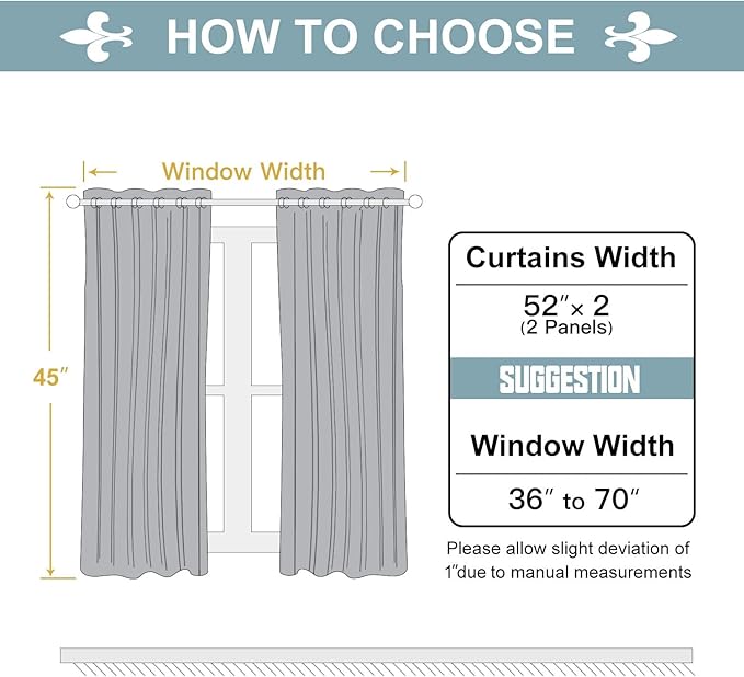 ChrisDowa Grommet Room Darkening Curtains for Bedroom and Living Room - 2 Panels Set Thermal Insulated Blackout Curtains (Sky Blue, 52W x 45L)