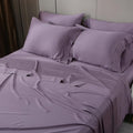 King Sheets, Rayon Derived from Bamboo, Cooling Bed Sheets Set,Deep Pocket Up to 16", 4 Pieces Silky Soft, Breathable Bedding Sheets & Pillowcases(Dusty Purple,King)