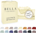 Bella Coterie Luxury Bamboo Viscose Twin XL Size Sheet Set | 100% Organically Grown | Ultra Soft | Cooling for Hot Sleepers | 18" Deep Pocket [Lemonade]