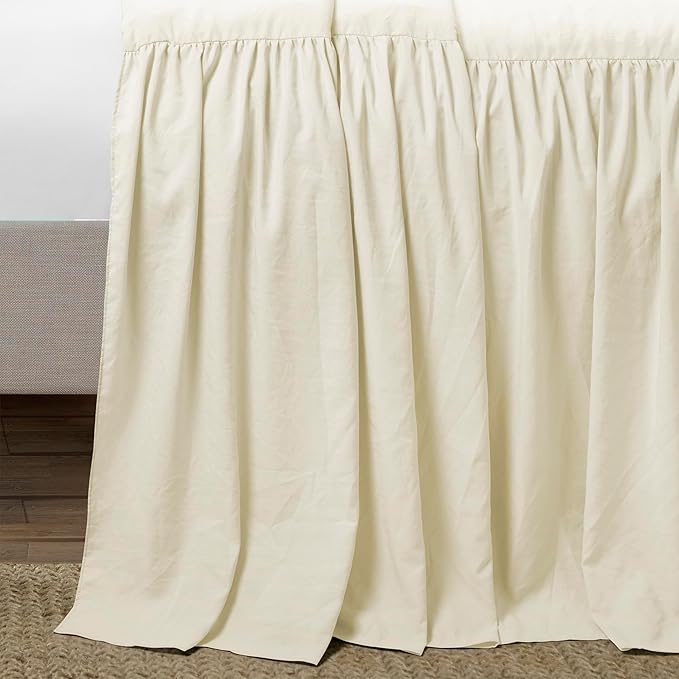 Lush Decor Ruffle Skirt Bedspread Set - 3-Piece Luxurious Farmhouse Bedding - Elegant Ruffle Detail - Timeless Style - Soft Lightweight Sheets - King, Ivory