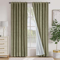 Lazzzy Green Velvet Blackout Curtains 90 Inches Long Thermal Insulated Room Darkening Lined Curtain Drapes Luxury Back Tab Window Treatments for Bedroom Living Room 2 Panels, 52 x 90 Inch, Olive Sage