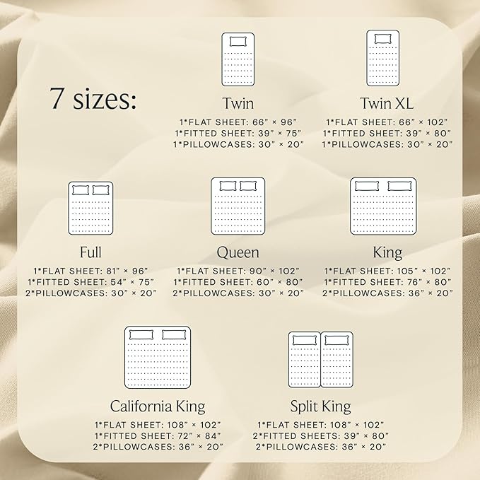 LuxClub 4 PC California King Sheet Set, Deep Pockets Wrinkle Free Cooling Bed Sheets Hotel Bedding for Women, Men, Includes 1 Fitted Sheet, 1 Flat Sheet and 2 Pillowcases-Cream